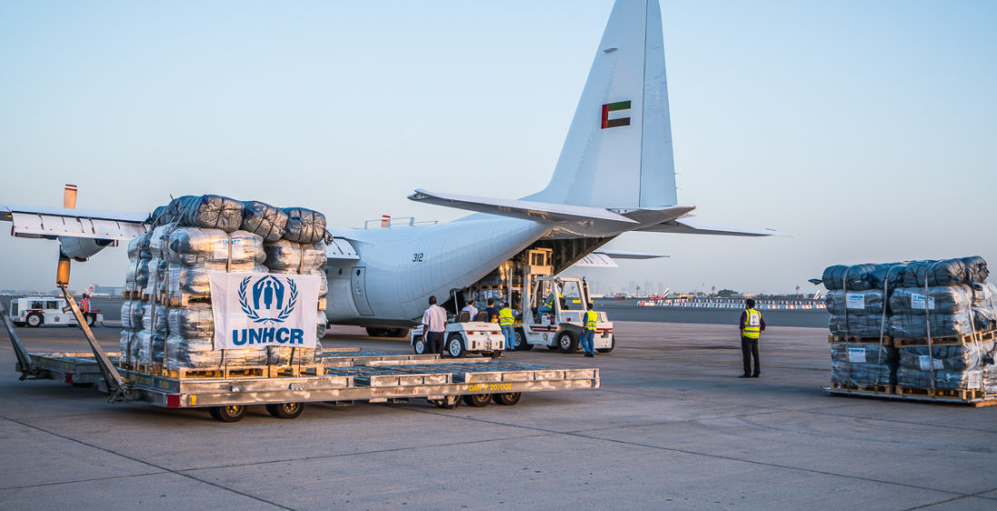 The United Arab Emirates responds to the UNHCR appeal and funds airlifts of emergency humanitarian relief for Mediterranean sea arrivals in Greece